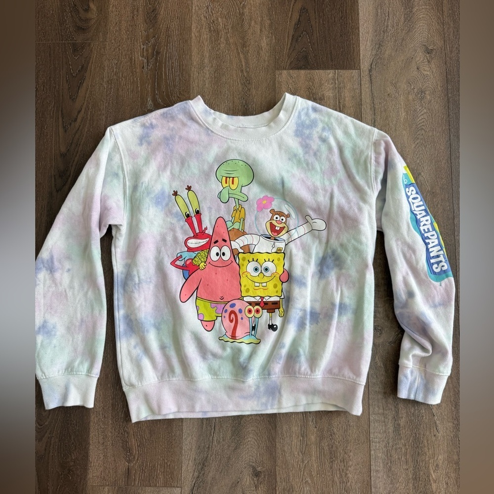 Spongebob SquarePants Sweatshirt.  Women’s size large.  Tie dye.